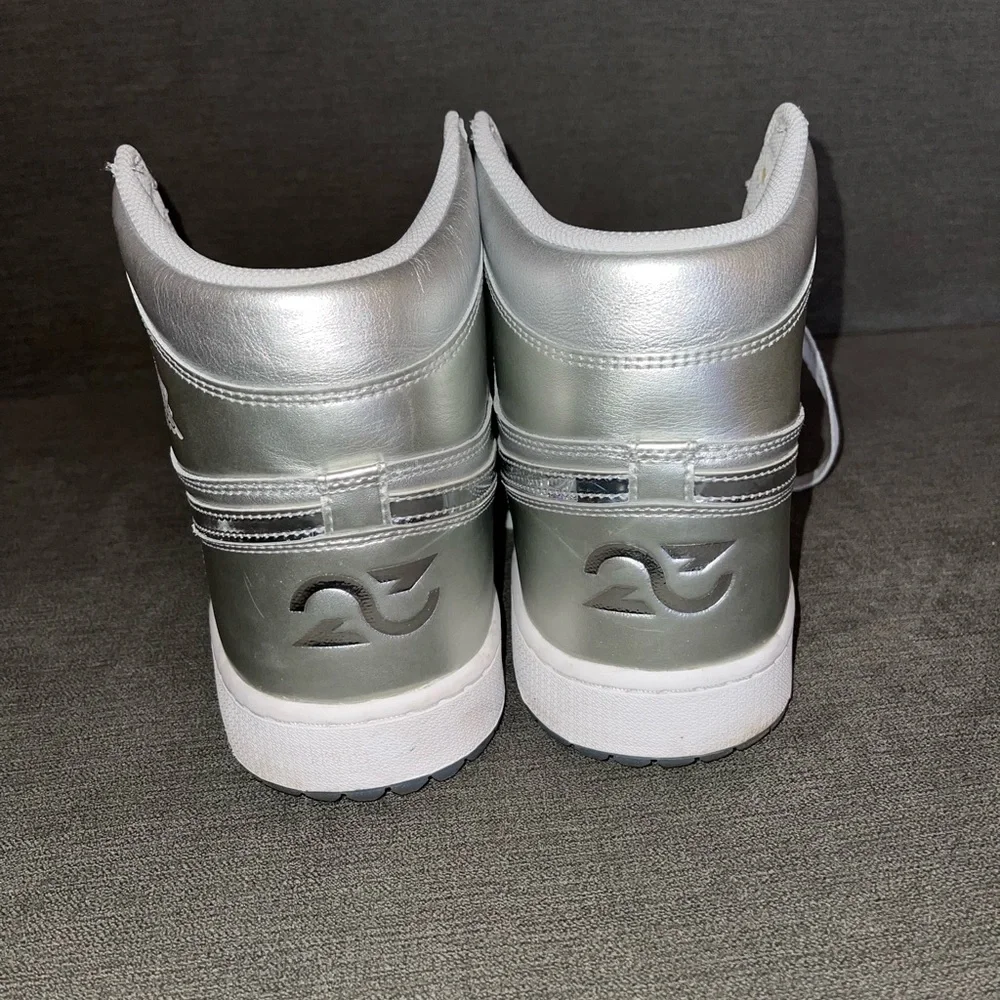 Nike Jordan 1 Golf, Metallic Silver and White - Picture 5 of 6